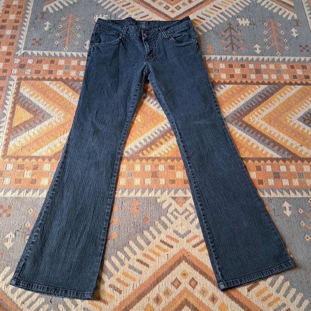 Chor Jeans Women's 33x32 Blue Dark‎ Wash Mid Rise Wide Leg Denim Baggy